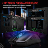 HXSJ A883 Wired Gaming Mouse 7-key Programmable Gaming Mouse 4-gear Adjustable DPI USB Plug and Play for Desktop Computer Laptop