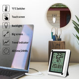LCD Touch Digital Thermometer Hygrometer Indoor Room Electronic Temperature Humidity Meter Sensor Gauge Weather Station for Home