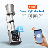 Bluetooth Fingerprint Cylinder Lock Tuya APP Biometric Electronic Smart Door Lock Digital Keypad Code Keyless Lock Home/Apartme