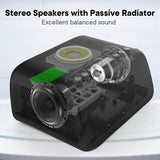 Alarm Clock With Bluetooth Speaker And Wireless Charger,Fm Radio Clock ,Dimmable Led Digital Display For Home Bedroom