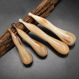 2Pcs Natural Yak Horn Massage Wand Face Body Acupuncture Point Massage Stick Physiotherapy Reflexology Skin Beauty Gua Sha Tool