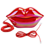 Creative Lips Telephone Electroplate Desktop Landline Phone for Home Office Hotel Decoration Lip Shaped Phones Mouth Telephone