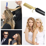 Multifunctional Hot Comb Hair Straightener Electric Hot Comb Flat Iron Hair Straightening Brush and Curling Iron Wet and Dry