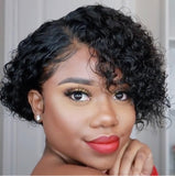 Wig Ladies Short Curly Hair Wig Black Partial Full Top Mechanism Chemical Fiber Headgear