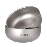 Lixada Picnic Titanium Bowl Double Wall Insulated Camping Bowl Flatware For Home Outdoor Camping Hiking Backpacking Tableware