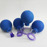 1 Boxed of 4pcs Vacuum Cupping Cups Portable Back Body Massager Suction Vacuum Can for Men Women (Blue)