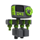 Aqualin Garden Automatic 4-zone Irrigation Watering Timer Controller System with 2 Solenoid Valve Irrigation Programmer