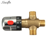 Xueqin Brass Thermostatic Mixing Valve Bathroom Faucet Temperature Mixer Control Thermostatic Valve Home Improvement