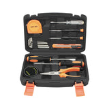 15-Piece Tool Set General Household Hand Tool Kit for Men Women Home Automobile Repair with Plastic Toolbox Storage Case Orange