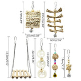 15Pcs/Set Pet Parrot Wooden Swing Chewing Toys Hanging Bell Stand Perch Toy for Parakeets Cockatiels Bird Training Supplies C42