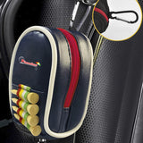 1 Pcs Mini Zipper Golf Ball Bag Portable Golf Ball Double Bag Holds 2 balls with Carabiner and Golf Tee Ball Stud Golf Accessory
