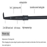 New 3 Part Hair Curling Iron Machine 3P Ceramic Hair Curler Set 3 Sizes 9mm-19mm-25mm Curling Wand Rollers With Glove Clips