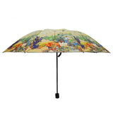 Brand Folding Umbrella Female Windproof Paraguas Van Gogh Oil Painting Umbrella Rain Women Quality Black Coating Parasol