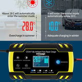 12V-24V 8A Full Automatic Car Repair Chargers Touch Screen Pulse Repair LCD Power Charging Wet Dry Lead Acid Digital LCD Display