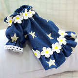 New Luxury Pet Clothes Girl Dog Dresses with Flower Spring/summer Star Cowboy Skirt Dog Clothing