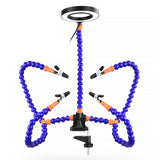 Lighting LED 3X Magnifying Lamp with Clamp Hands Free PCB Fixture Swivel Arms PCB Fixture Helping Hands Soldering Station