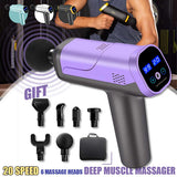 Massage Gun Deep Tissue Percussion Muscle Massager For Pain Relief 20 Speeds LCD Touch Display Fascia Gun Electric Body Massage