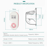 Electric Breast Pump Double Silent Wearable Automatic Milker USB Rechargable Hands-Free Portable Milk Extractor Baby Breastfeedi