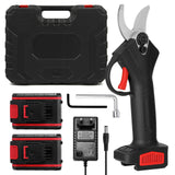 21V Cordless Electric Pruning Shears 30mm Cutting Diameter Carry Case Rechargeable 1200mAh Lithium Battery &amp; Charger Powered