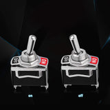 Heavy Duty Rocker Toggle Switch 15A 250V 20A 125V SPST 2 Pin ON/OFF Switch Metal Bat Waterproof Boot Cap Cover - 5 Pack