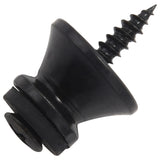 6 x Electric Acoustic Guitar Bass Strap Button Screw Lock Pins Pegs Pads Black