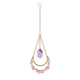 Crystal Sun Catchers Wind Chime Prisms Natural Stone Rainbow Chaser Moon for Garden Hanging Pendant Car Lamp Home Decor Gift