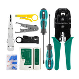 Network Cable Tester Kit Network Wire Strippers&amp;Cable Tester&amp;Stripping Wire Cutter&amp;Modular Plug with Storage Pouch