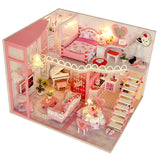 CUTEBEE DIY Doll House Wooden Doll Houses Miniature Dollhouse Furniture Kit with LED Toys for Children Christmas Gift  L023