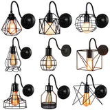 Vintage Led Wall Light Retro Loft Industrial Wall Lamp Black E27 Iron Simple lampshade Cage Guard Sconce Indoor Lighting Fixture