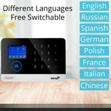 Newest Wireless Home Security Tuya WIFI GSM SIM card EN RU ES PL DE Switchable Smart Alarm system Tuya APP RFID Remote Control