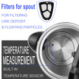 K Portable Travel Water Boiler Pot 1.7L Electric Kettle Stainless Steel