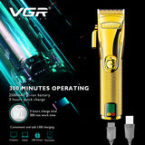 Professional LED  For Men Rechargable Adjustable Hair Clipper  Hair Trimmer Finishing Electric Haircut With 2500mAh Battery