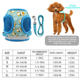 Nylon Dog harness Vest Adjustable Reflective with 1.5m Dog leash for small large Cats Dogs Chihuahua Husky Dog Training Supplies