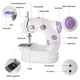 Sewing Machine Mini Portable Household Night Light Foot Pedal Straight Line Hand Table Two Thread Kit Electric