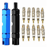 10 Pcs Bicycle Tire Valve Core French Presta Tire Air Valve Core Removal Tool Aluminum Alloy MTB Road Bike Tire Repair Parts