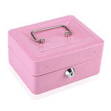 Pink Safe Money Box Cash Coin Register Insert Tray Cashier Drawer Storage Mini Portable Steel Lockable Cash Safe Security Box