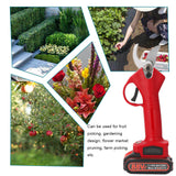 KKmoon 21V 30mm Cordless Brushless 88VF Electric Pruning Shear + 4inch Brush Motor Cahinsaw Woodworking Tool for Garden Orchard