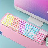 104 Keys Gaming Wired Mechanical Keyboard Pudding Keycap Blue Switch RGB Backlit Teclado Gamer for PC Laptop