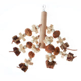 1 Pcs Wooden Birds Parrot Colorful Chew Toys Natural Bite Hanging Cage Balls Ropes Garden Ornament Pet Supplies