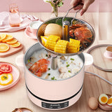 220V 4L Household Electric Hotpot Automatic Lift Hot Pot  Maker Machine Sugar-free Rice Cooker  EU/AU/UK/US Plug