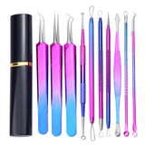 10PCS Stainless steel Acne Removal Kit Blackhead Remover Facial Pimple Comedone Needle