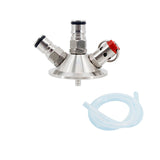 2"TC Ball Lock Tapping Head with 60cm Silicone Hose Rated Pressure Relief 35 psi