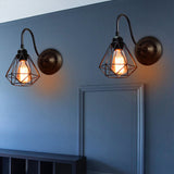 Vintage Led Wall Light Retro Loft Industrial Wall Lamp Black E27 Iron Simple lampshade Cage Guard Sconce Indoor Lighting Fixture