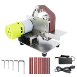 Belt Sander Electric Sanding Polishing Grinding Machine 7 Variable Speed with 10 Sanding Belts for Polishing Wood Acrylic Metal