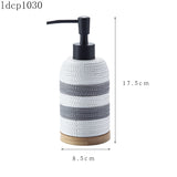 Light Luxury Bathroom Decoration Accessories Ceramic Striped Toothbrush Cup Lotion Bottle Soap Dish Household Bathroom Supplies