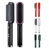 Hair Straightener Brush Heat Comb Hair Straightening Iron Adjustable Temperature Settings Anti Scalding Professional Hair Salon