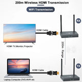 660ft Wireless HDMI Video Transmission Wireless TV HDMI Receiver ( Only RX ) With IR WIFI Antenna Extender Kit 200m