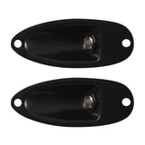 2X Boat Style 1/4 Inch Loaded Guitar Output Mono Jack Plug Socket Plate for Stratocater Style Electric Guitar, Black