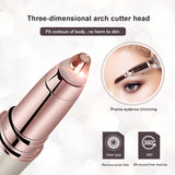 2 In 1 Eyebrow Trimmer Facial Hair Remover Electric Razor Pubic Hair Bikini Shaver Painless Epilator for Face Peach Fuzz Lips