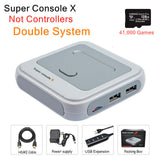 Super Console X Pro Video Game Consoles For PSP PS1 N64 Build-in 50+ Emulators 50000 Games Amlogic S905X TV Box With Dual System